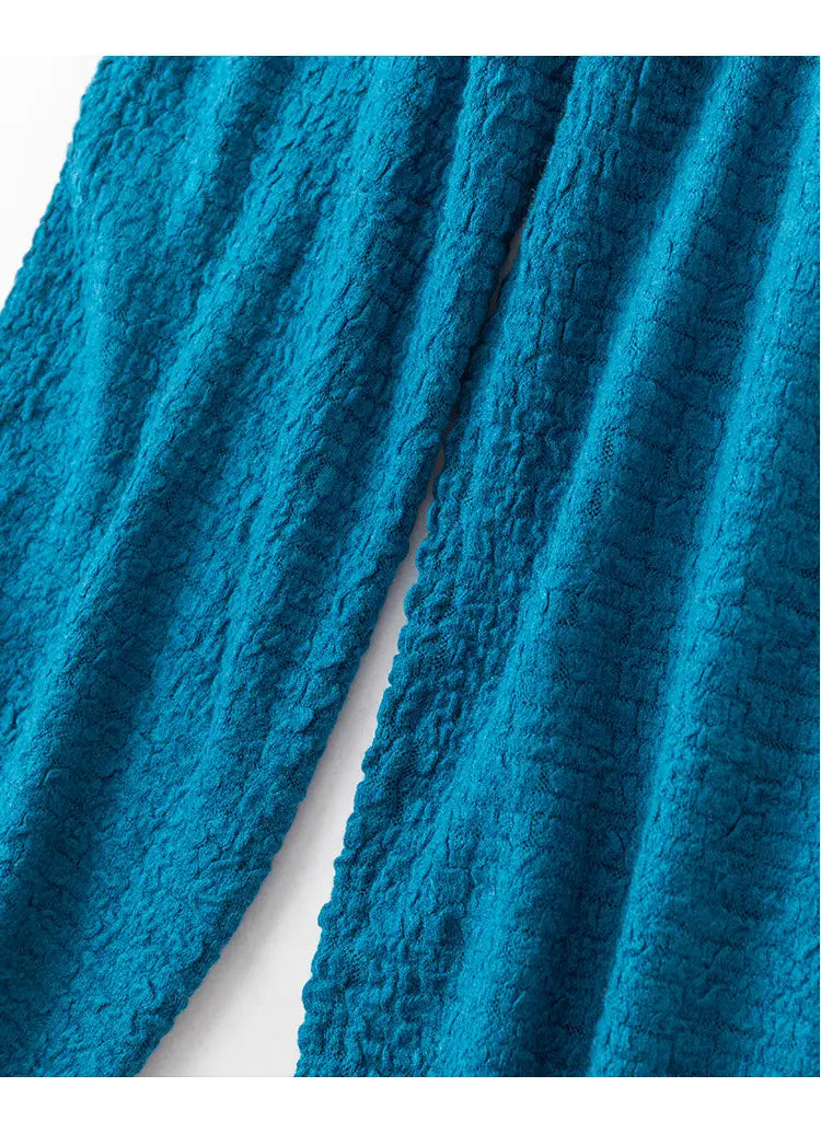 Women’s Knitted Wool Drape Wide Leg Pants