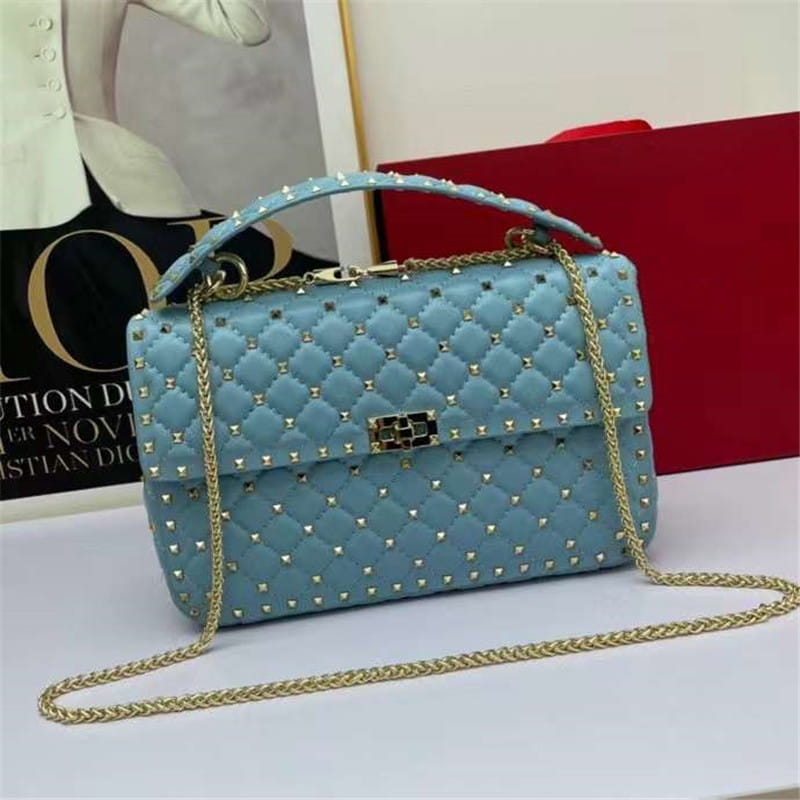 Women’s Fashion Sheepskin Diamond Studded Small Square Bag