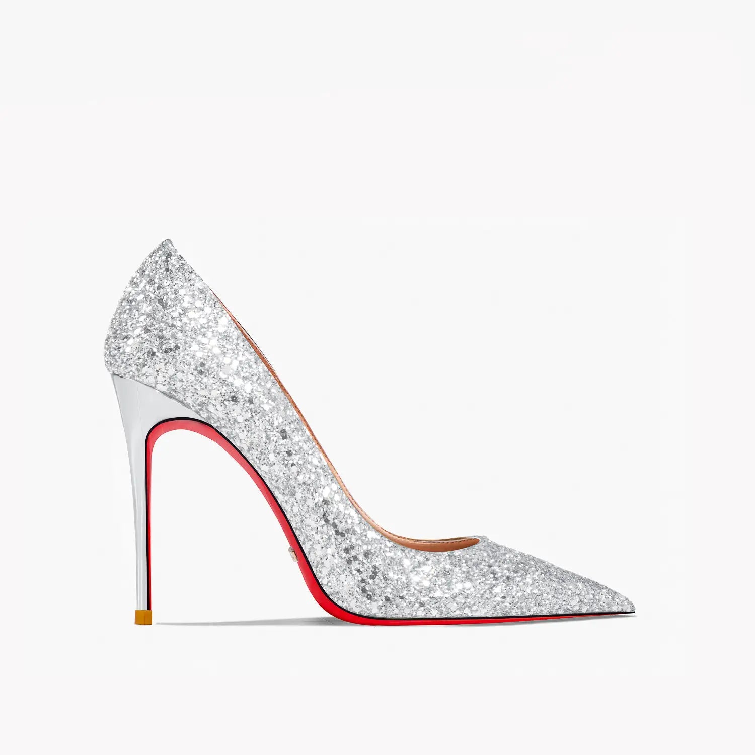 New 12cm Super Pointed High Heels Women’s Black Silver Sequins