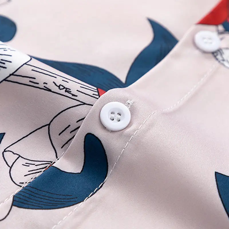 Hong Kong Style Flower Shirt Men’s Seaside Vacation