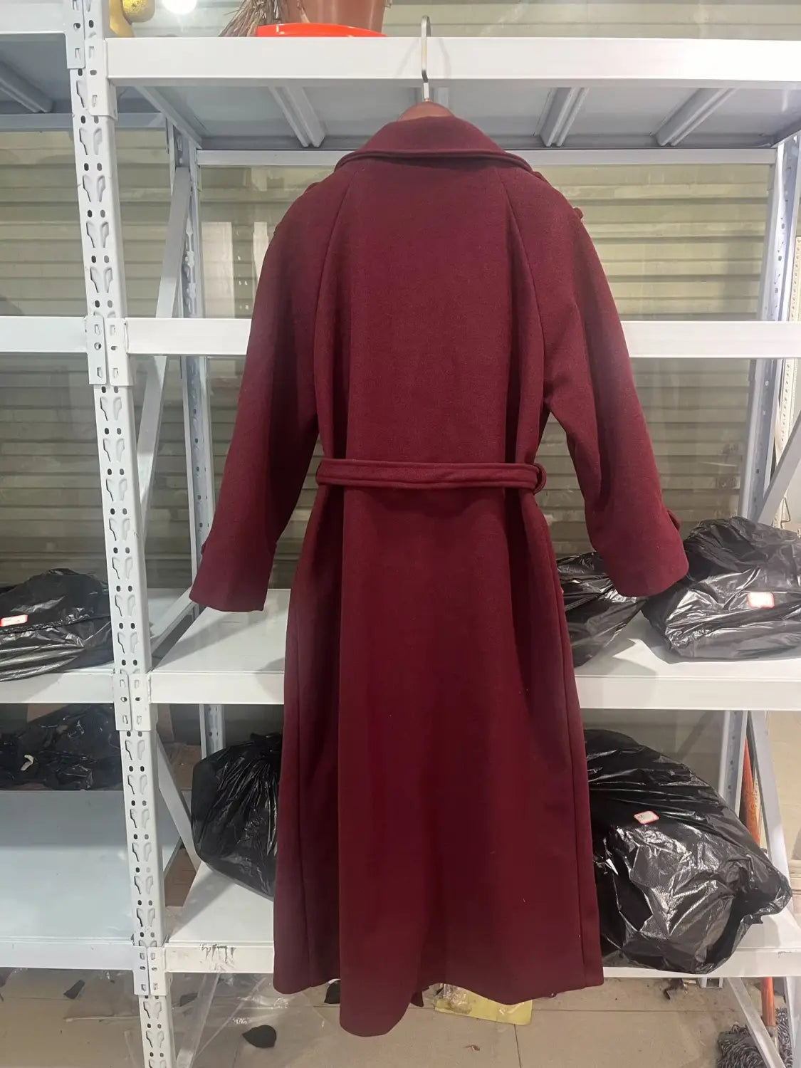 Loose Temperament Double Breasted Length And Width Woolen Coat