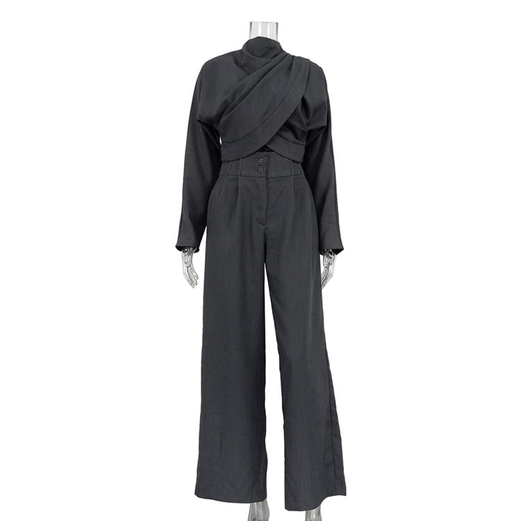 Gray Temperament Trousers High-End Fashion Online