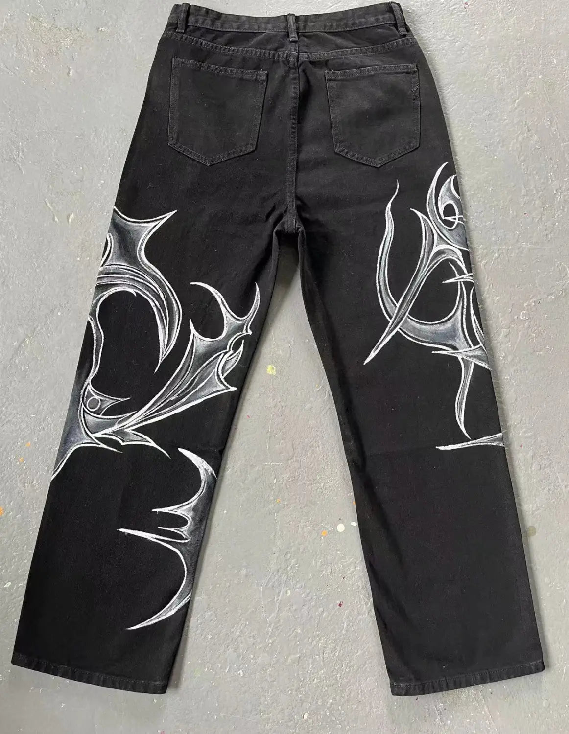Black Jeans That Don’t Fade American Street Graffiti Style For Men And Women