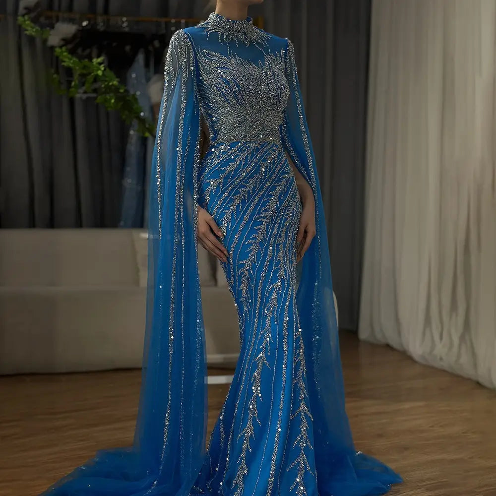 Elegant Flying Sleeves High-end Elegant Fishtail Banquet Host Dress