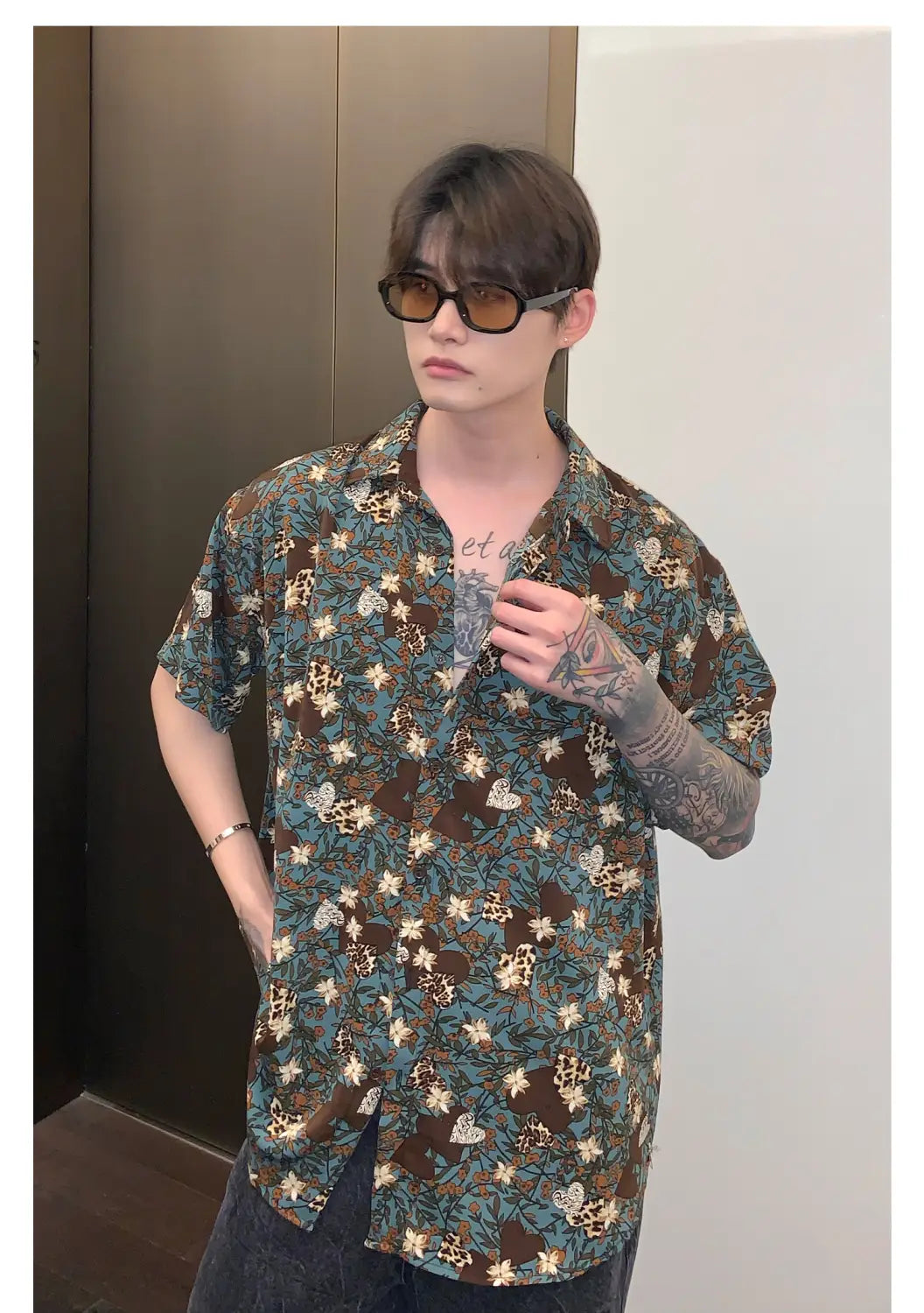Men’s Shirt Loose Long Sleeve Lapel Shirt