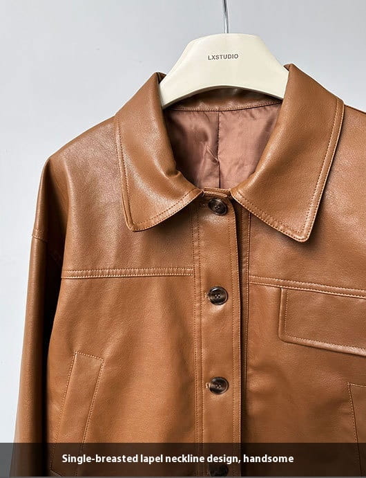 Women’s Fall Lapels Motorcycle Short Jacket