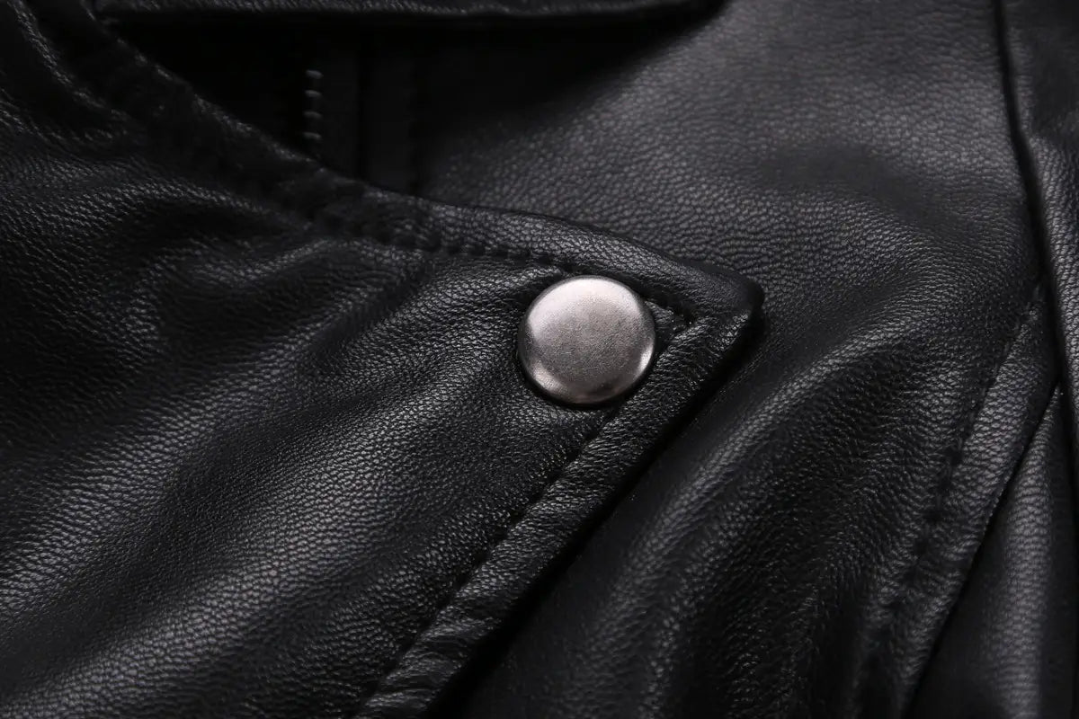 European And American Tassel Oblique Zipper Leather Women’s Slim Coat Motorcycle Street