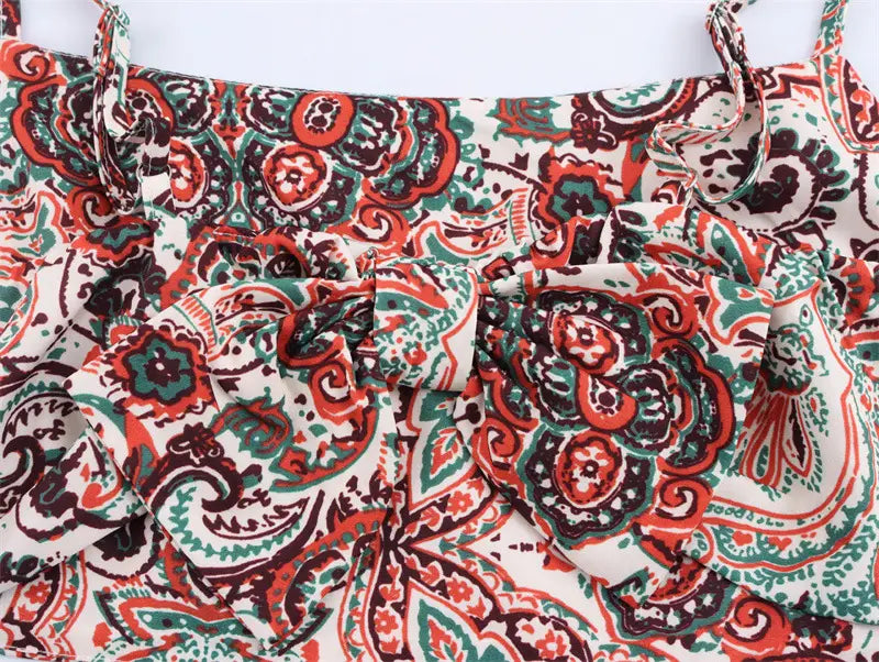 Printed Vacation Style Printed Two-piece Sling