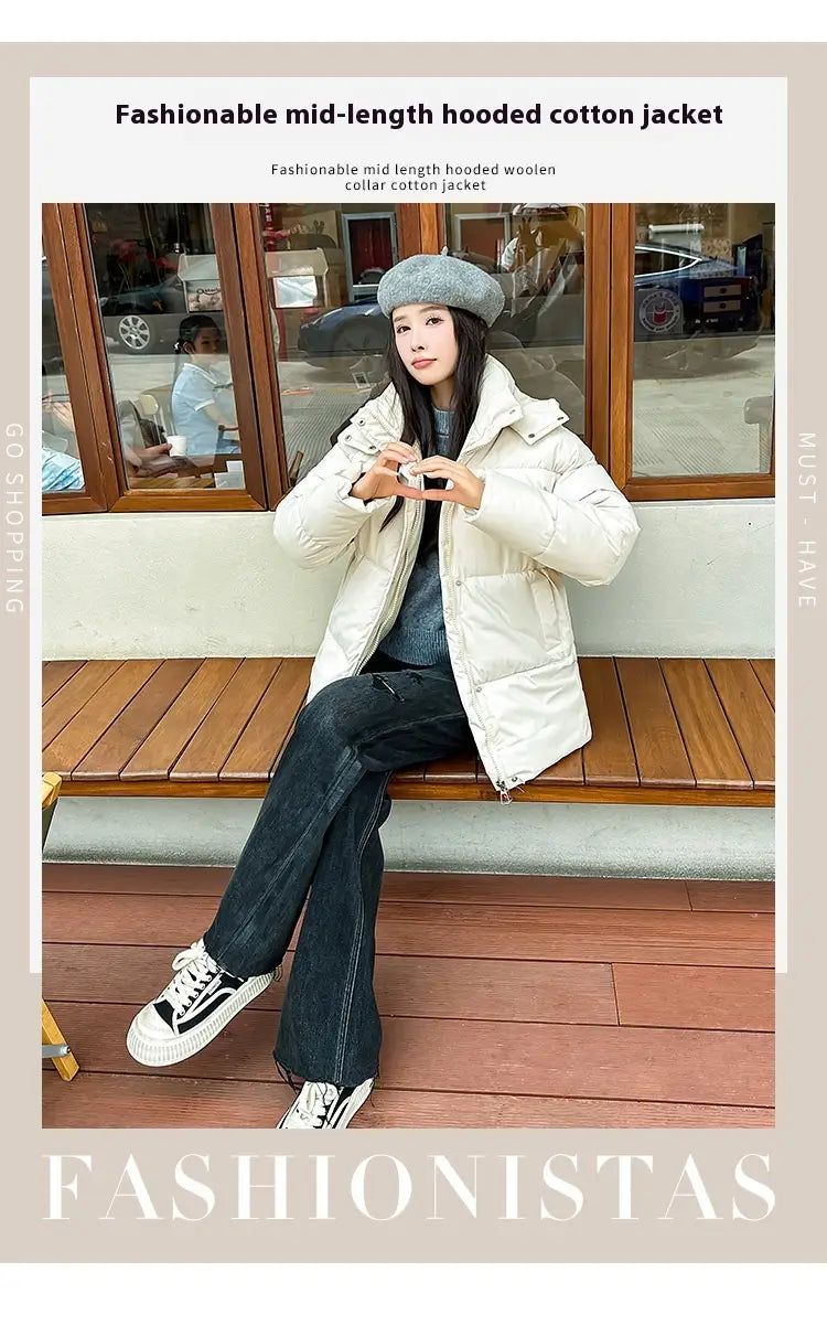 Women’s Mid-length Thickened Minority Fashion Temperament Cotton-padded Jacket