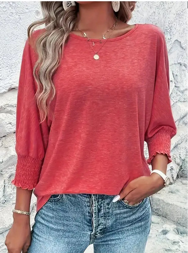 Elegant Women’s Lavender Mid Sleeve T-shirt