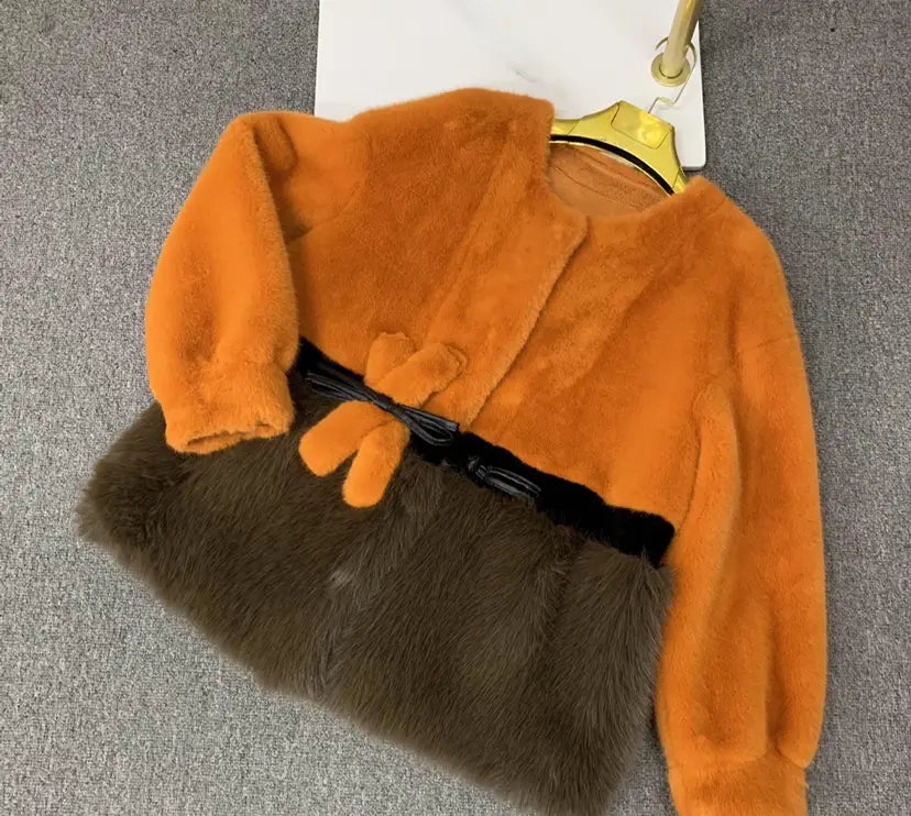 Faux Fur Coat Classic Style Slimming All-matching Western Style