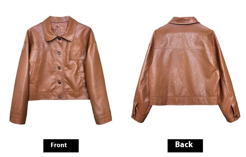 Women’s Fall Lapels Motorcycle Short Jacket
