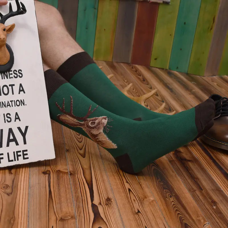 Fashionable And Simple Printed Mid-length Tube Men’s Socks
