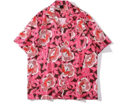 Colorful Print Shirt Unisex Loose Rock