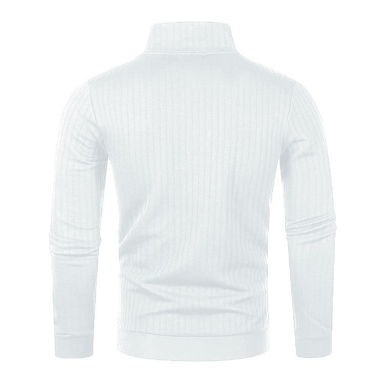 Leisure Pullover Men’s Half-high Collar Zip Sweater