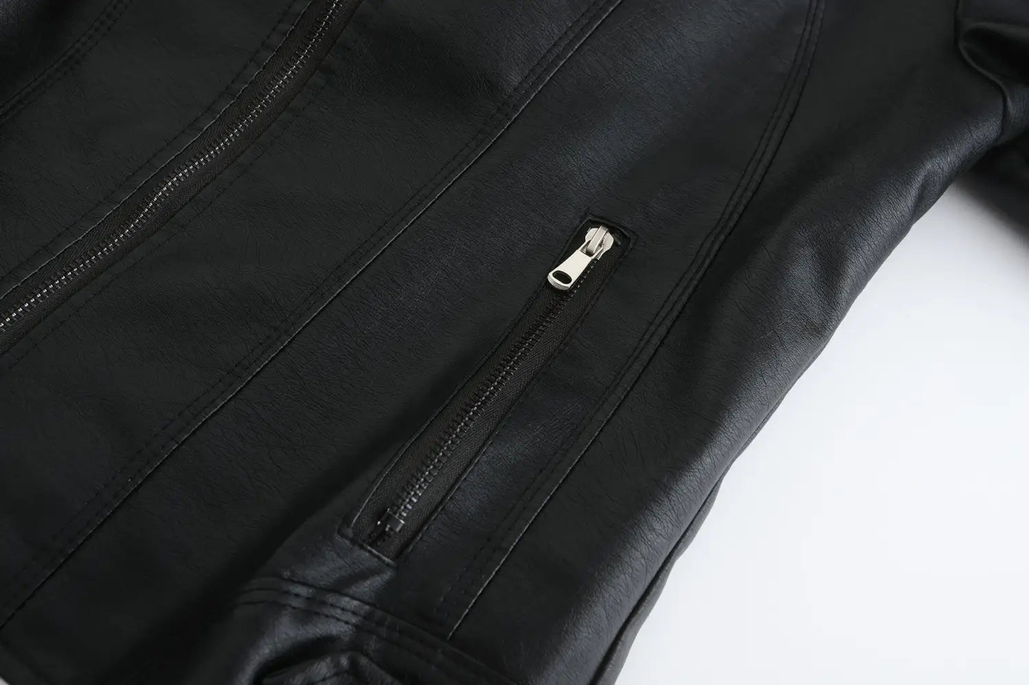 Women’s Short Slim-fit Leather Coat