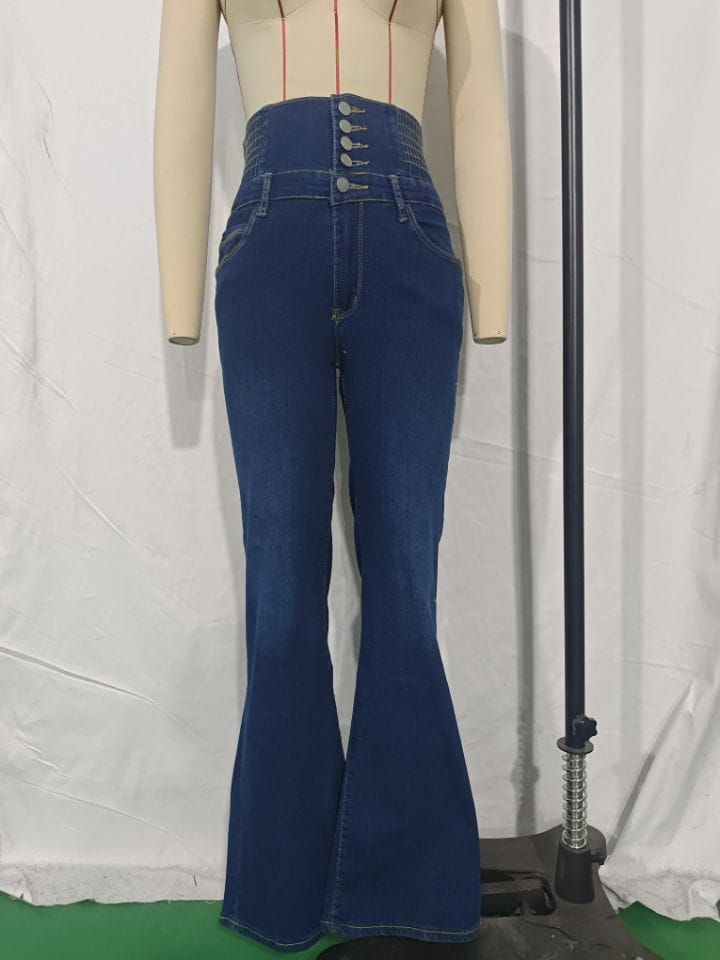 Women’s Stretch Button Denim Pants