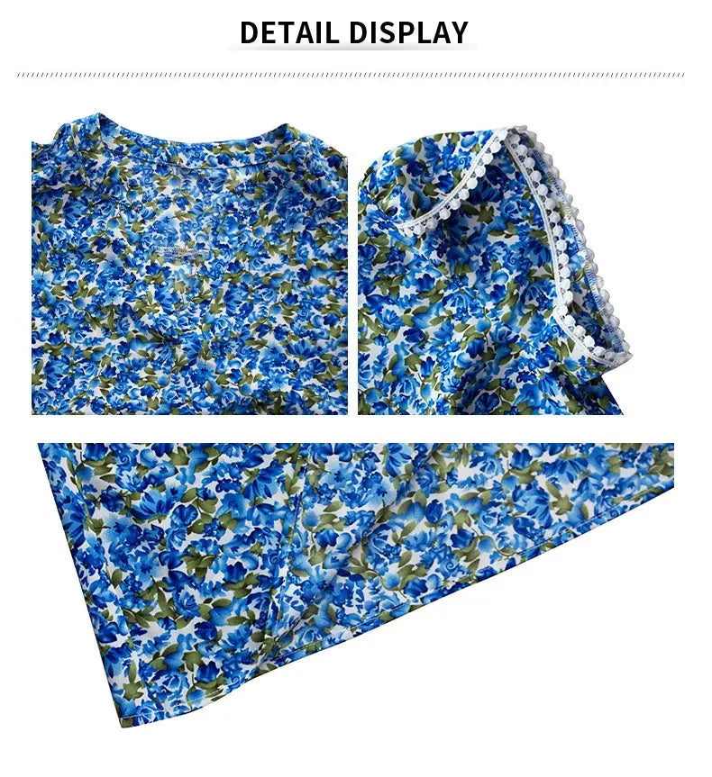 Women’s V-neck Printed Spring And Summer Casual T-shirt Top