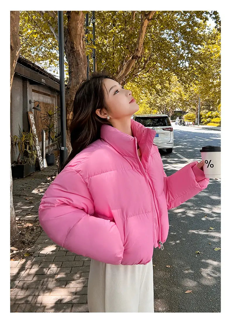 Stand-up Collar Thick Down Cotton Jacket Coat