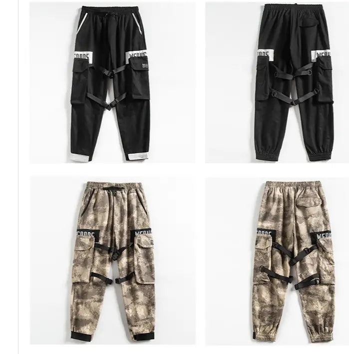 Casual Loose Straight Pants Men’s Sports Beamed Pants