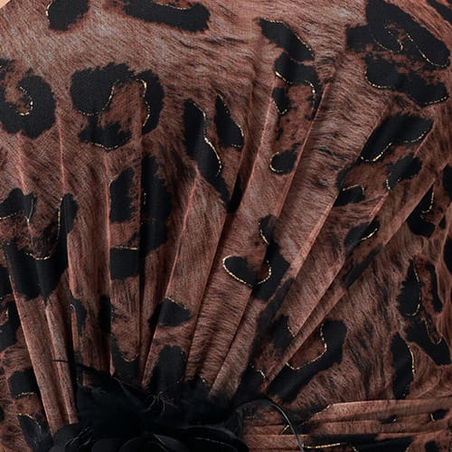 One-shoulder Diagonal Collar Leopard Sequined Evening Dress