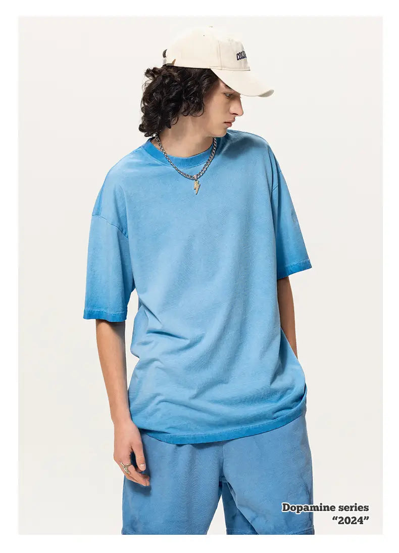Street Dopamine Pure Cotton Washed Old Short Sleeve
