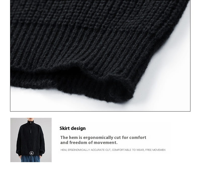 Men’s Turtleneck Half Zipper Thickening Thermal Sweater