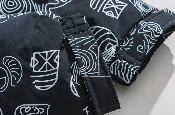 Winter Fashion Brand Printed Stand-Collar Cotton Men’s National Trend