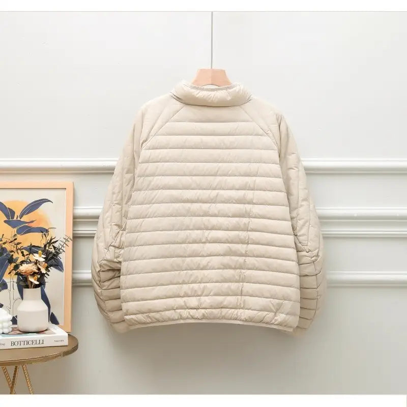 Autumn And Winter Ethnic Style Buckle White Duck Down Coat