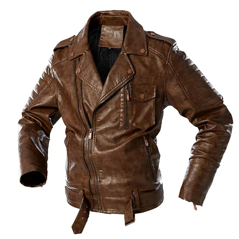 Large Size Men’s Suit Parker Leather Jacket