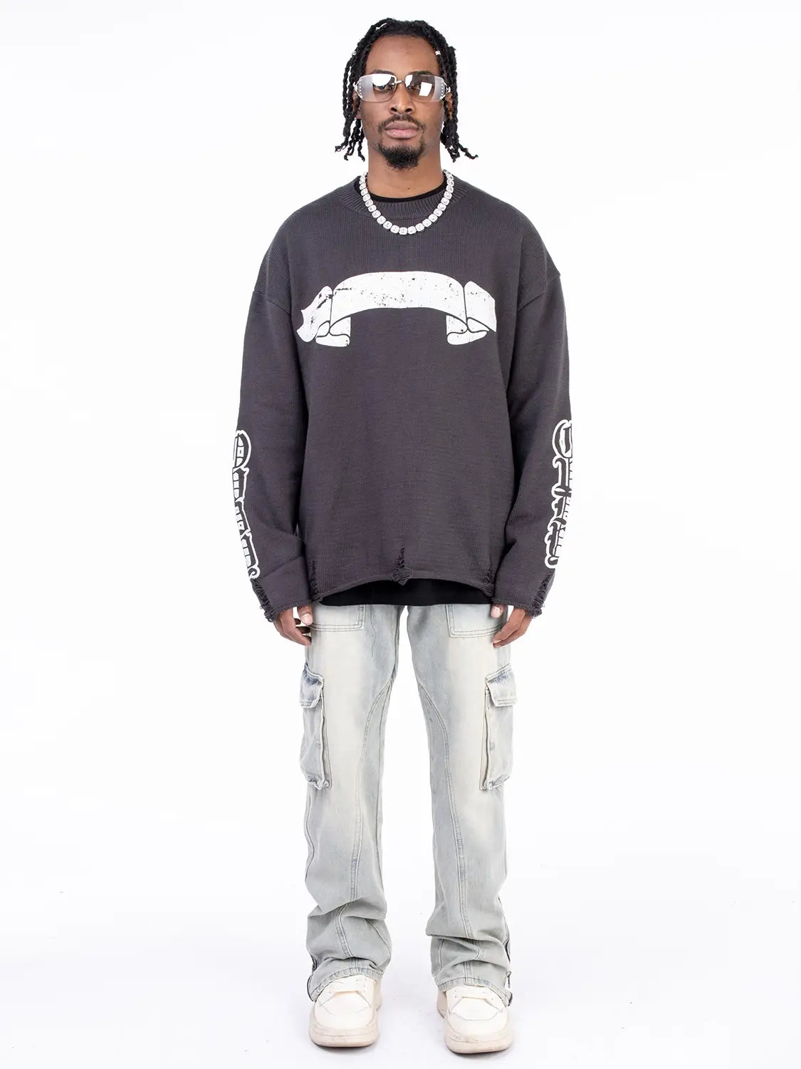 American Style Autumn And Winter Washed And Made Old Micro Elastic Jeans With Zipper Design At The Hem For Casual Pants