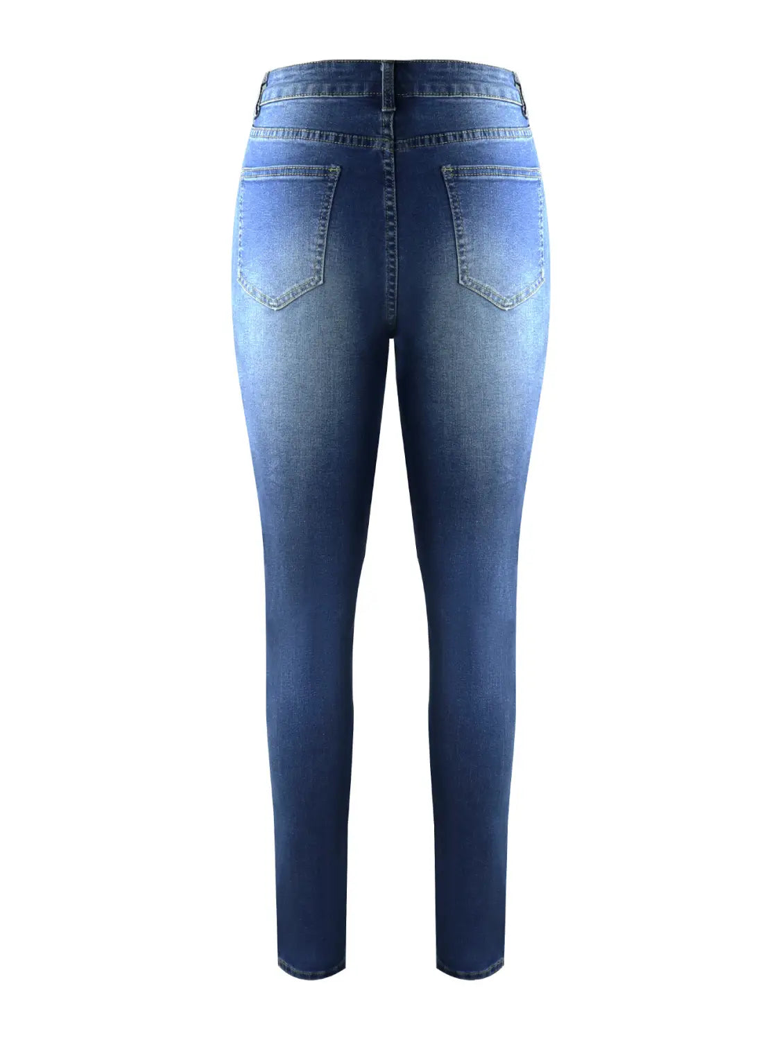 Dark Blue Tight High Waist Ripped Jeans Women’s Tight