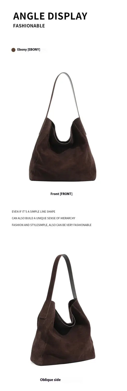 Ebony Brown Layer Suede Luxury Fashion Bag