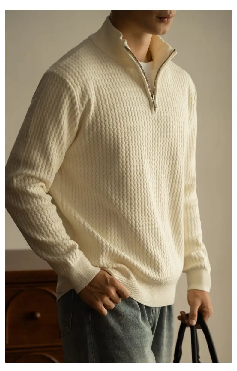 Turtleneck Zipper Sweater Men’s Coat Thick Long Sleeve