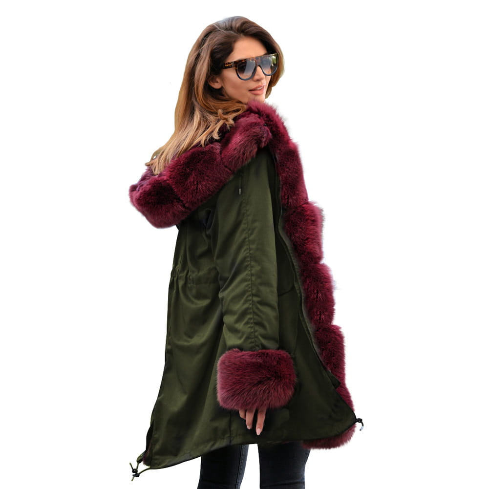 Cotton-padded Jacket Fur Collar Coat Hooded