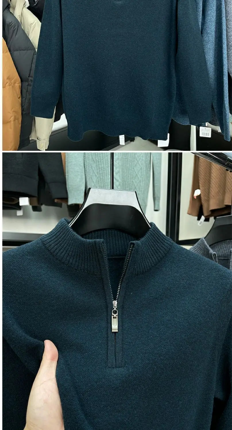 Casual Half Zipper Thermal Knitwear Coat