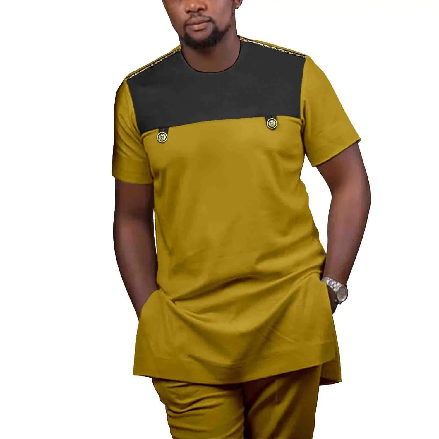 New Ethnic Printing Batik Cotton Men’s Leisure Suit
