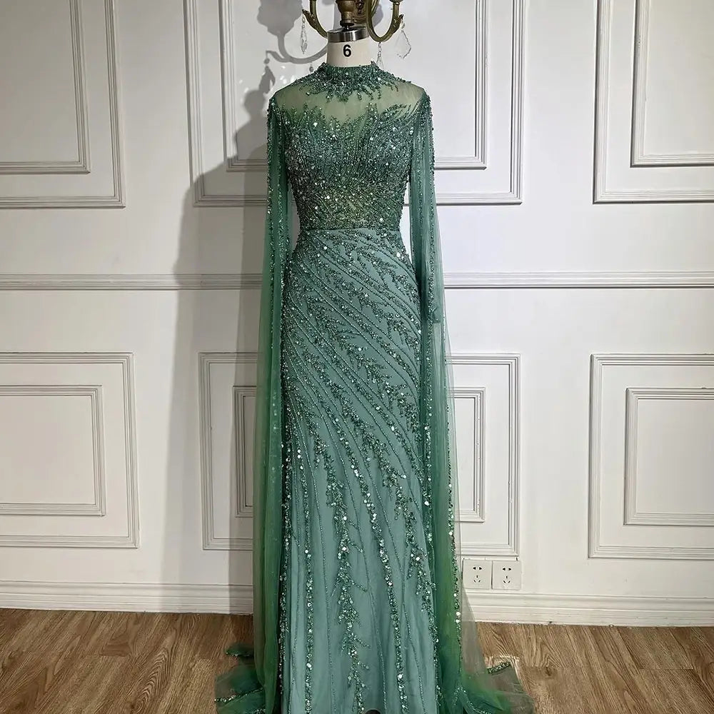 Elegant Flying Sleeves High-end Elegant Fishtail Banquet Host Dress