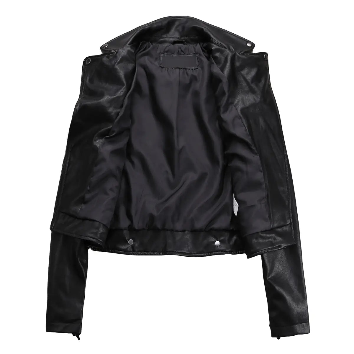 European And American Tassel Oblique Zipper Leather Women’s Slim Coat Motorcycle Street