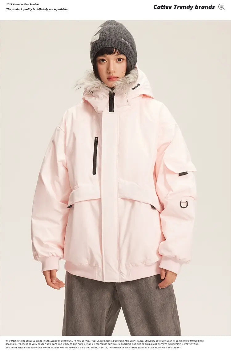 Retro Fur Collar Hood Parka Down Jacket Women’s Winter Thickened