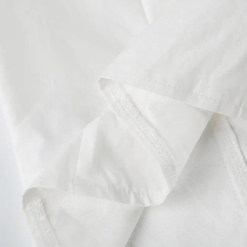 Solid Color Simple Waist Fitted Puff Sleeve Polo Shirt
