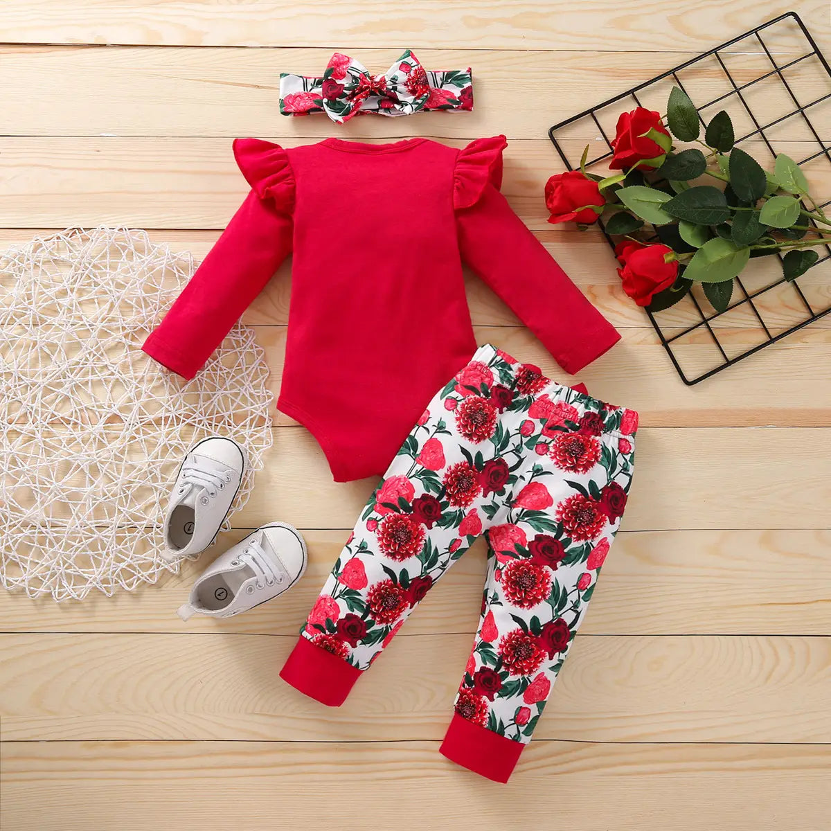 Autumn Girl’s Clothing Baby Girl Long-sleeved Alphabet Romper Suit