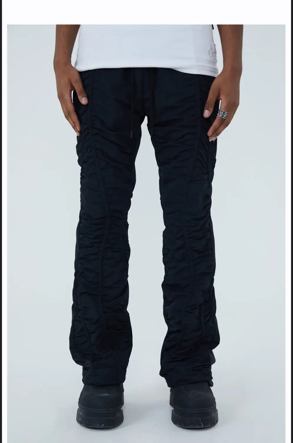 Men’s Pleated Straight Tube Loose Street High Street Sports Casual Pants