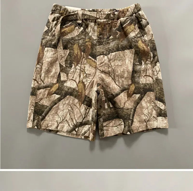 Heavy Dead Wood Branch Camouflage Shorts Men’s Maple Leaf Shorts