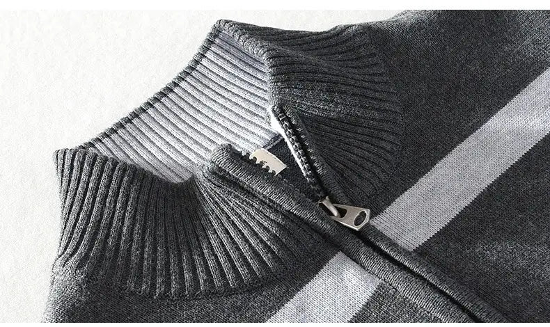 Turtleneck Men’s Cotton Wool Casual Half Zipper Sweater
