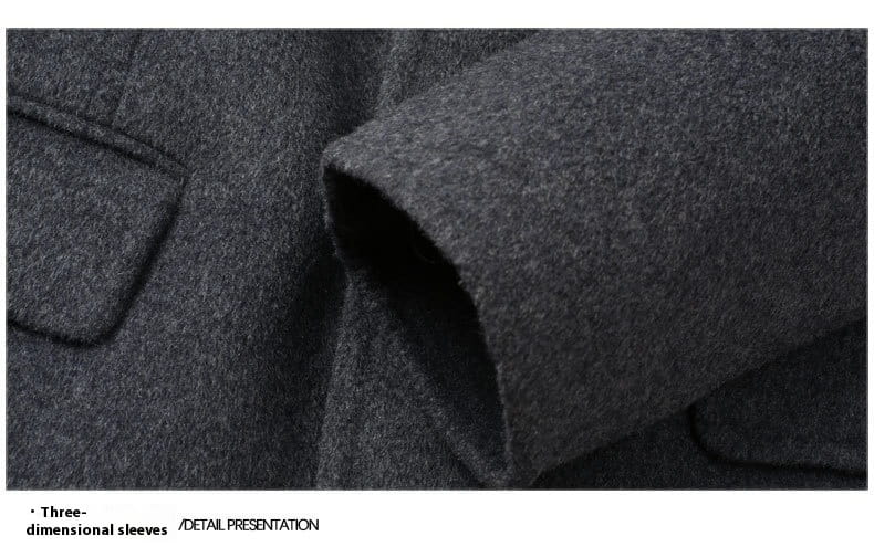 Men’s High-end Suit Reversible Woolen Coat Short Detachable 90 White Duck Down Liner Suit Jacket