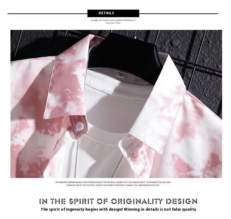 Men’s Ice Silk Breathable Summer High-end Printed Shirt