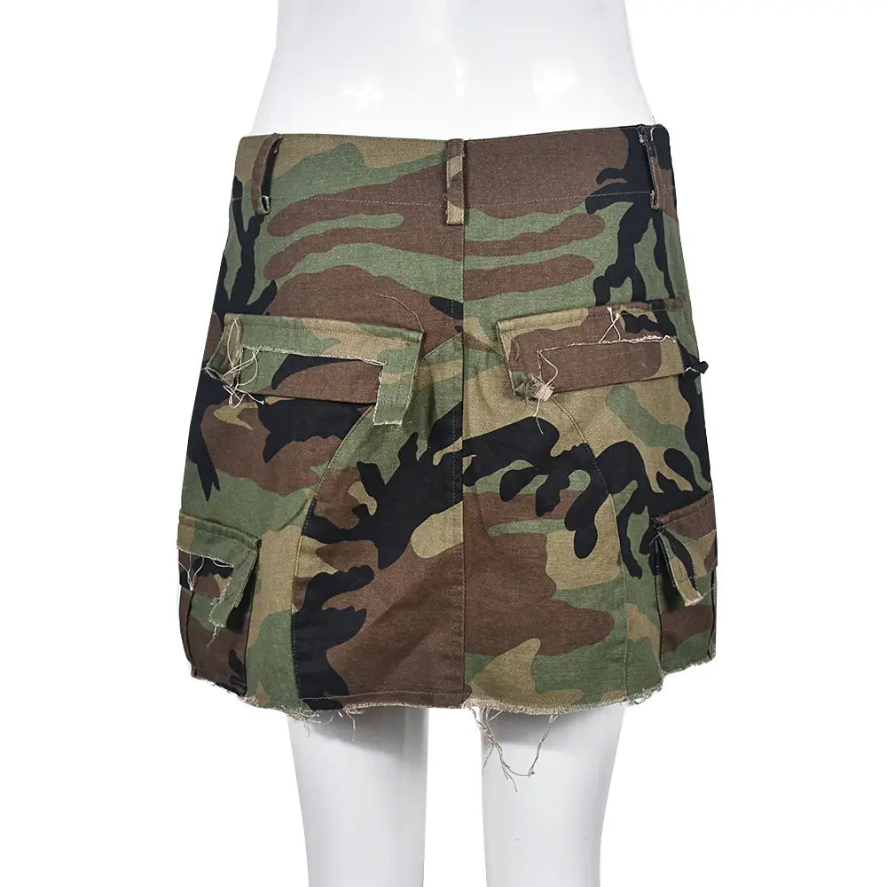 Autumn New Fashion Full Open Skirt Skirt Camouflage Skirt