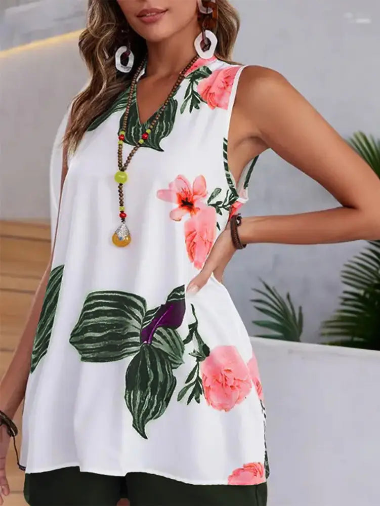 Printed Casual Women’s Top Shorts Suit