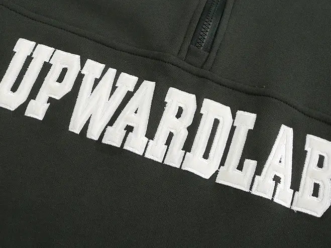 Loose National Tide Brand Half-Zip Lapel Sweater